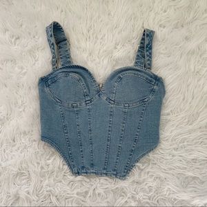 Rehab Lab from Dolls Kill Denim Corset Top